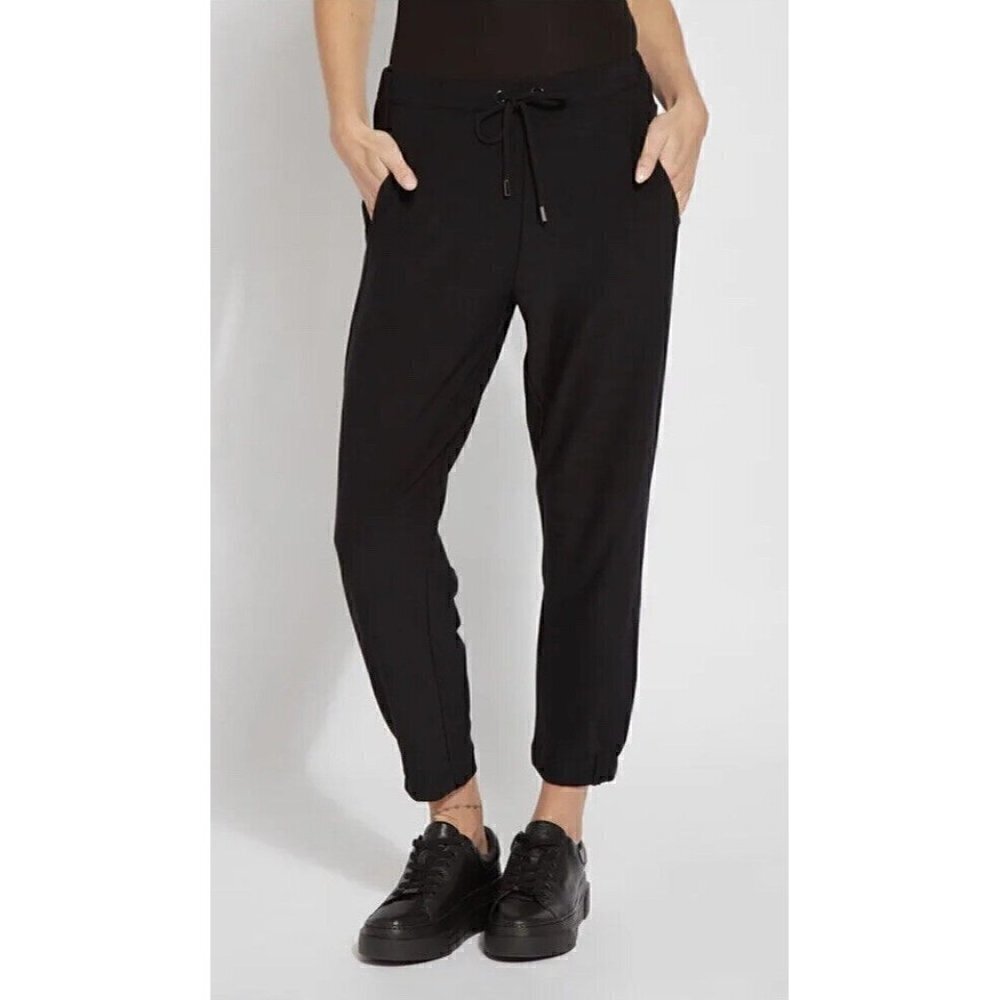 Lysse Women's Sz XS Julia Crop Jogger in Black Pull On Drawstring Waist